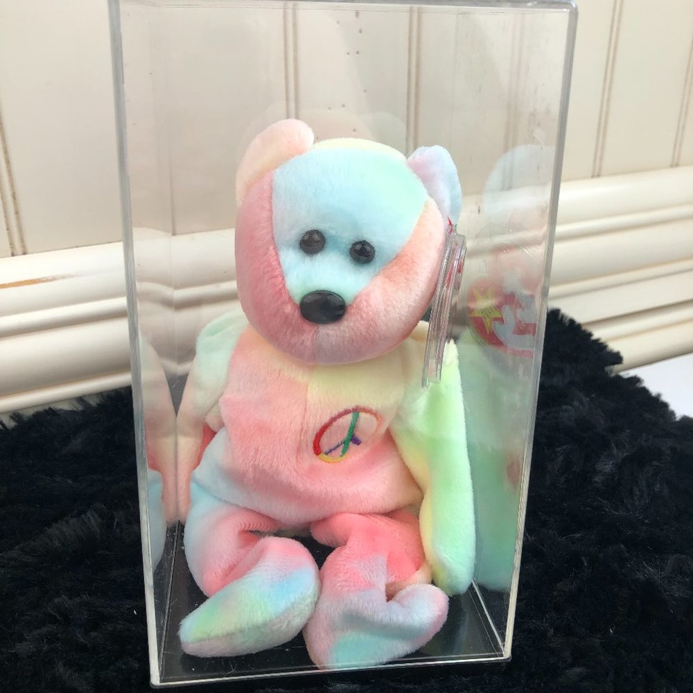 Ty Peace Bear Beanie Baby - Rare Retired 1996 - Mint Condition - Collectible